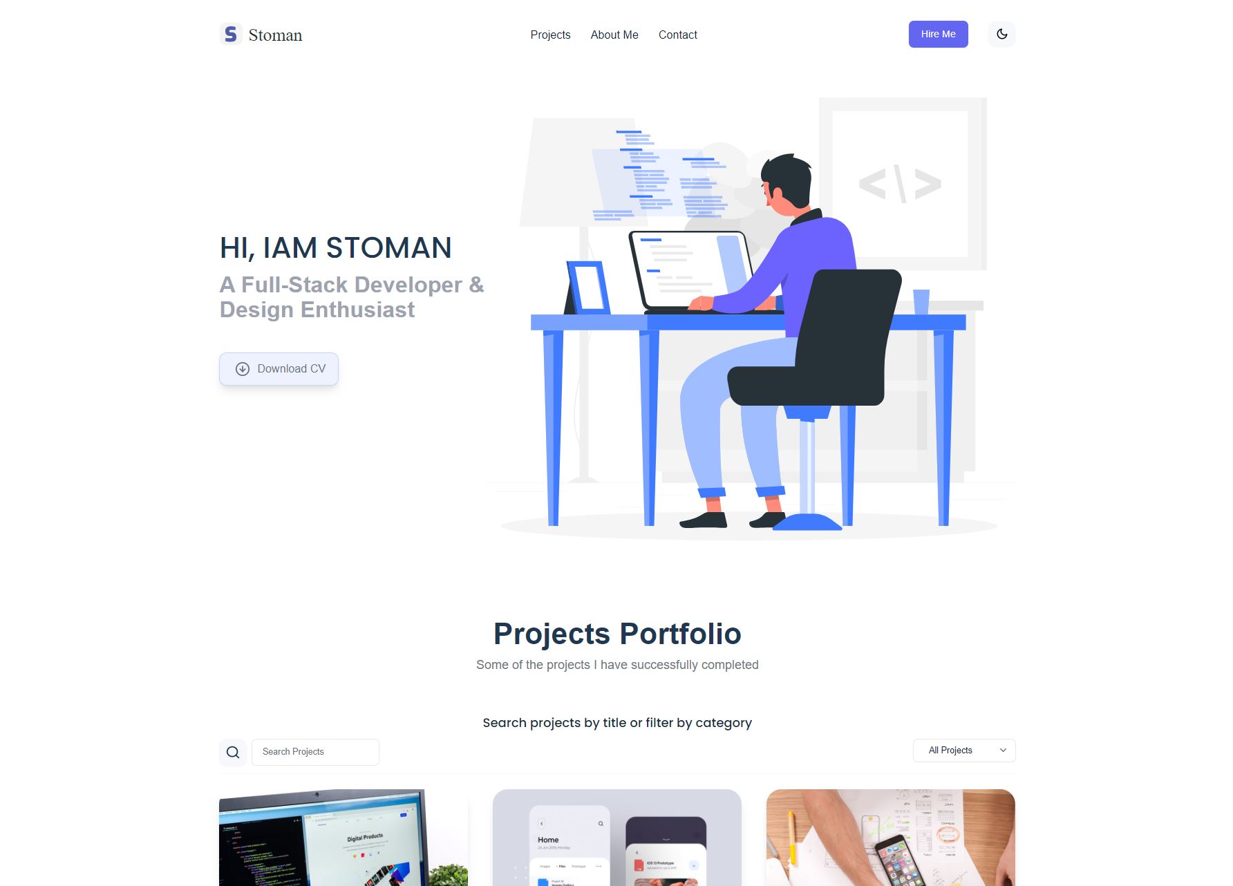 vuejs-tailwindcss-portfolio screenshot 1