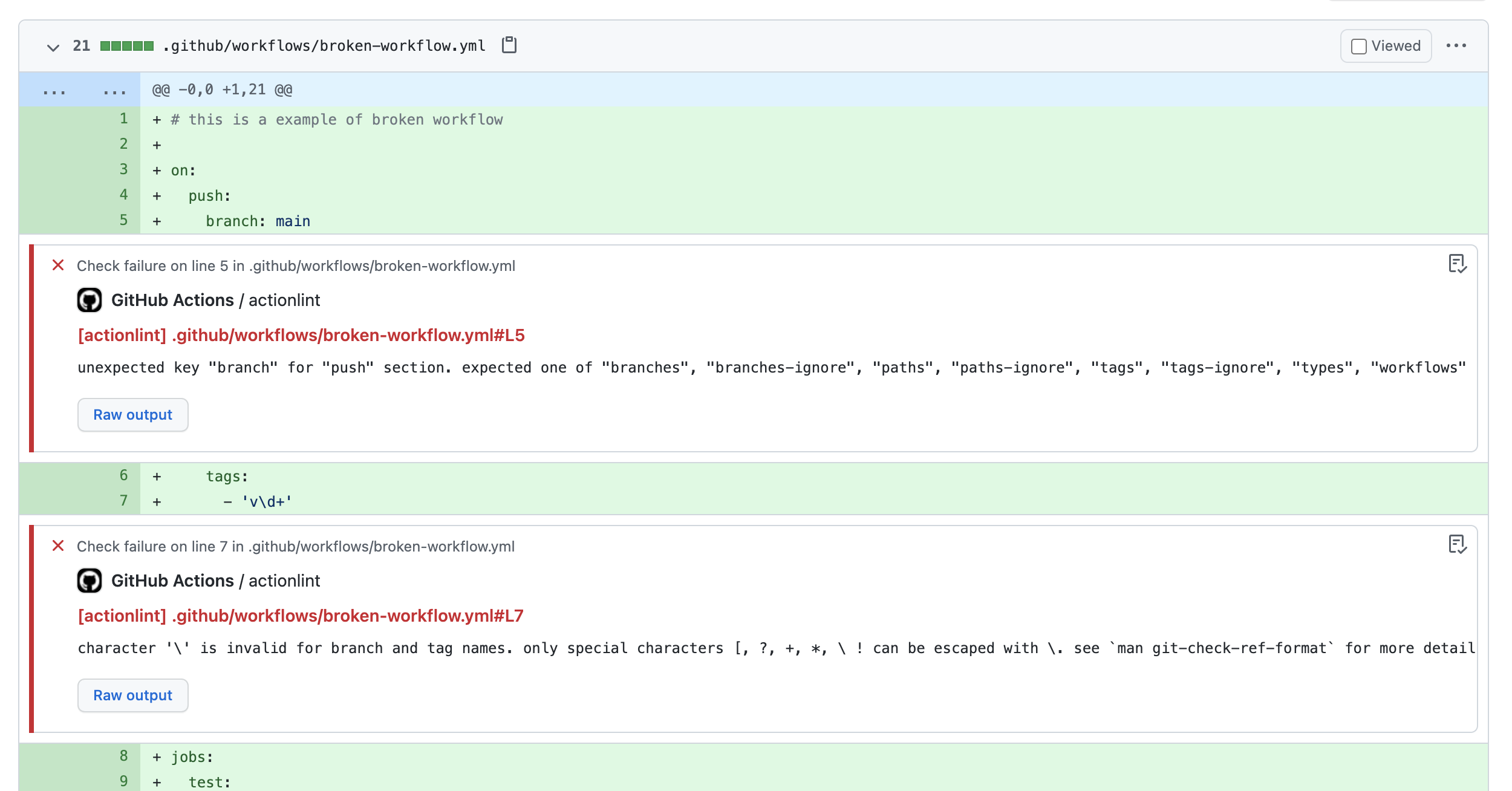 action-actionlint screenshot 1