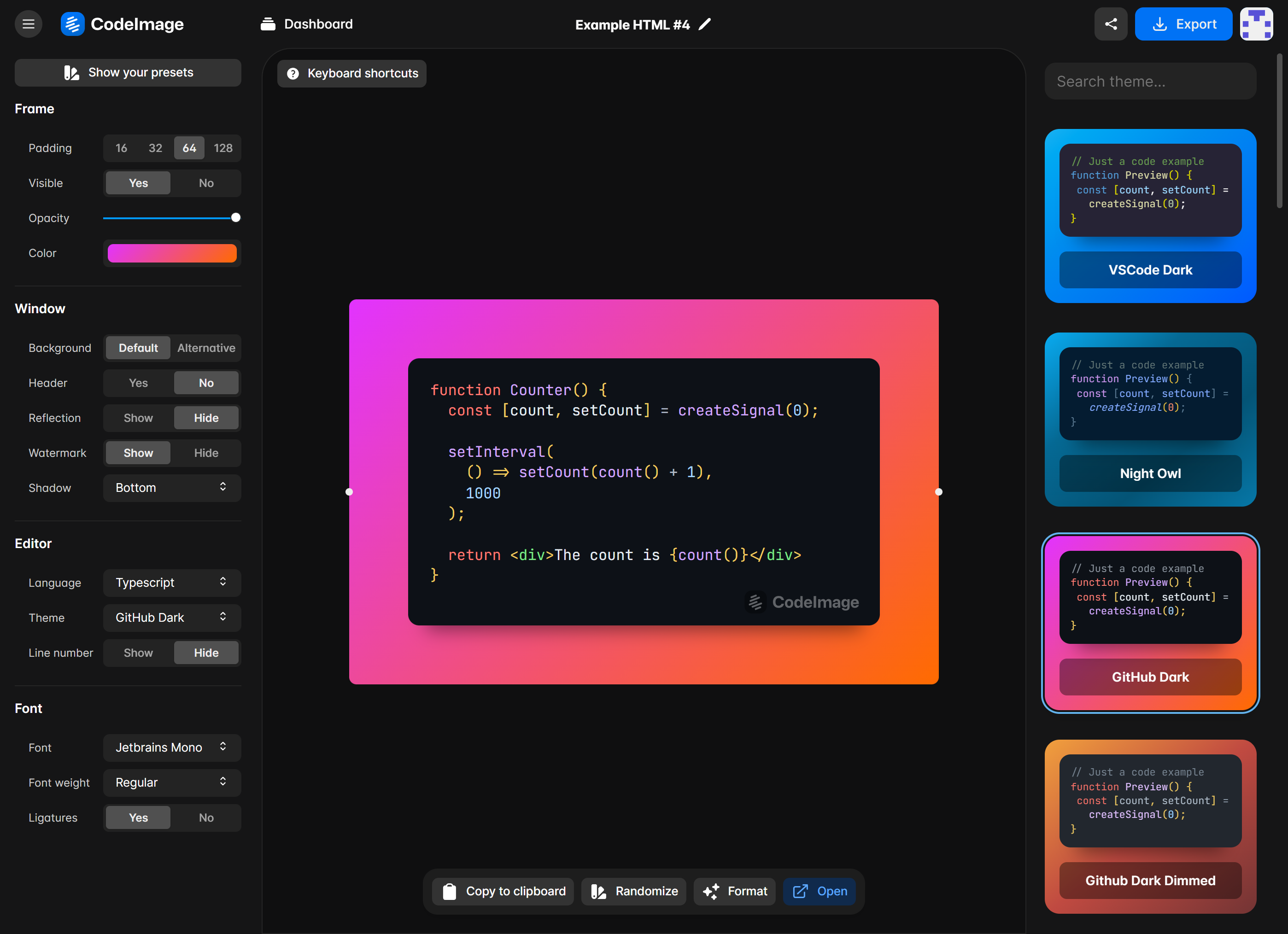 codeimage screenshot 2
