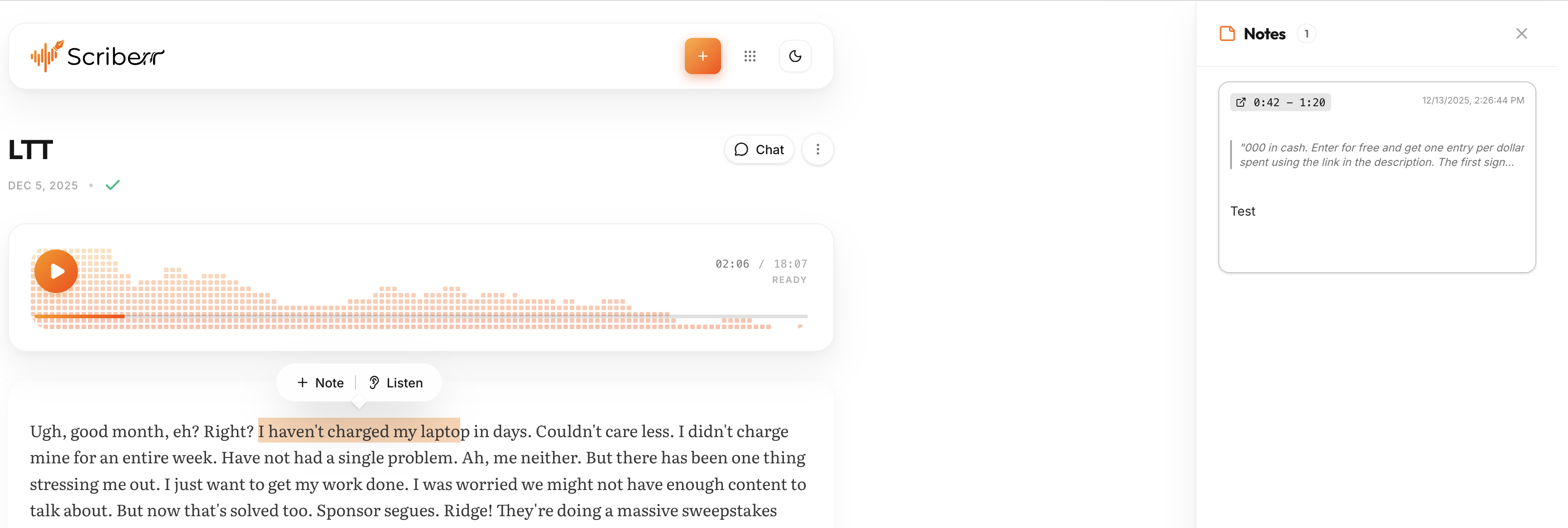Scriberr screenshot 4