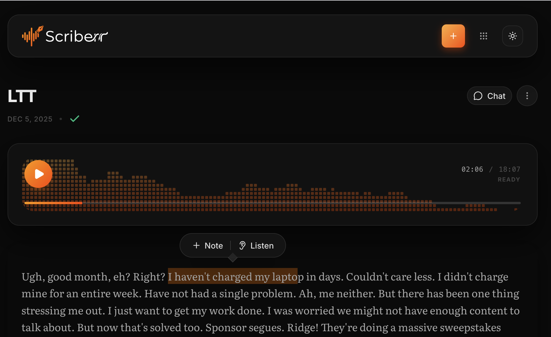Scriberr screenshot 7