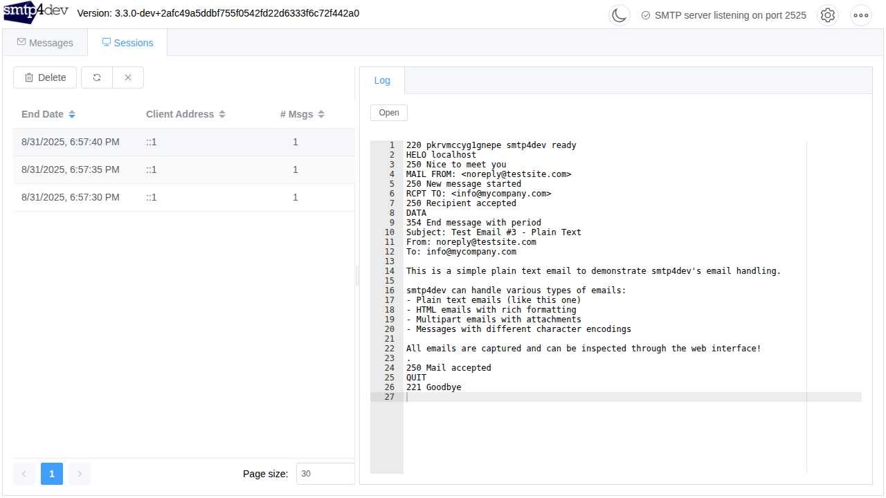 smtp4dev screenshot 5