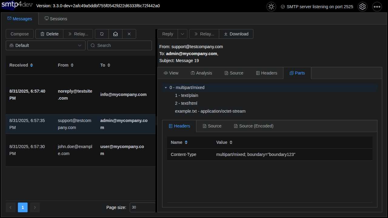 smtp4dev screenshot 6