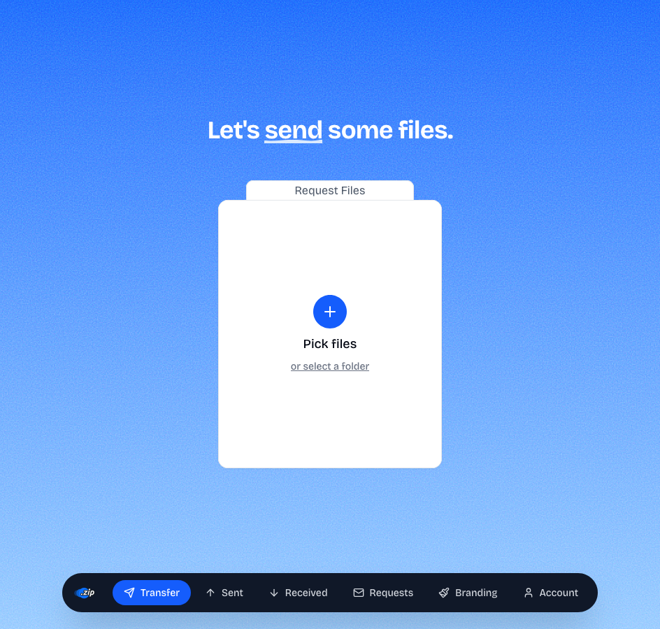 transfer.zip-web screenshot 1