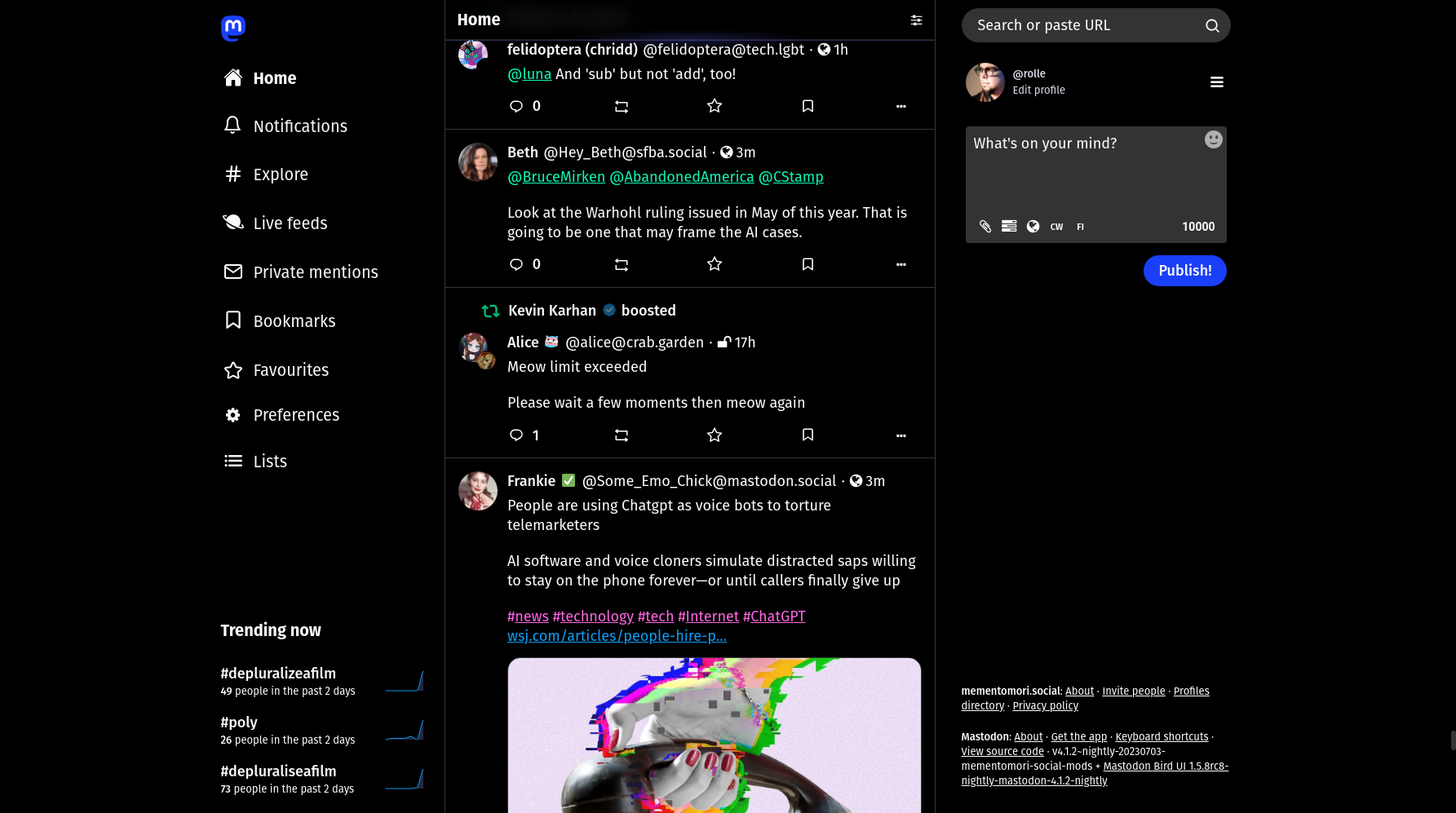 mastodon-bird-ui screenshot 9