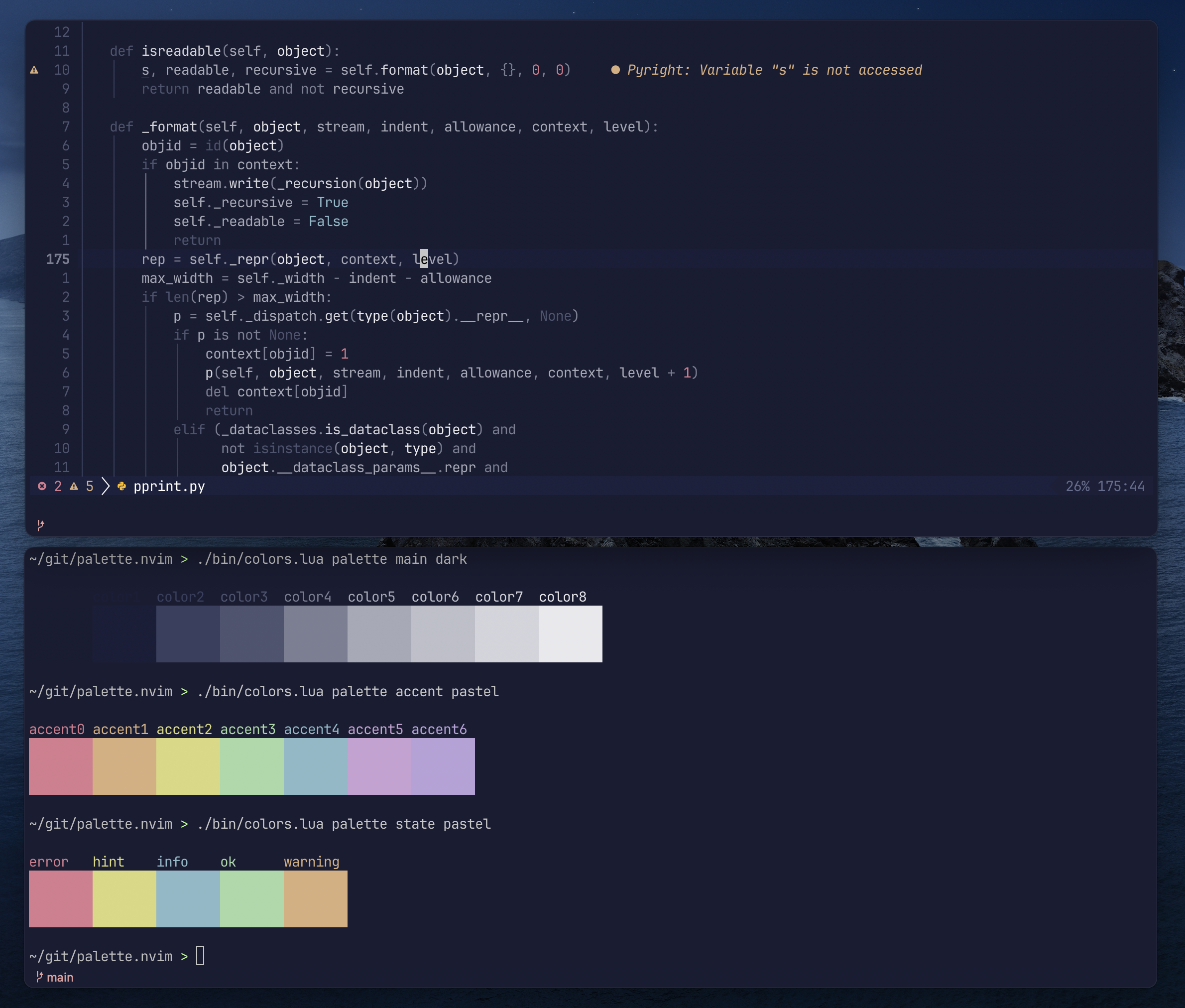 palette.nvim screenshot 1