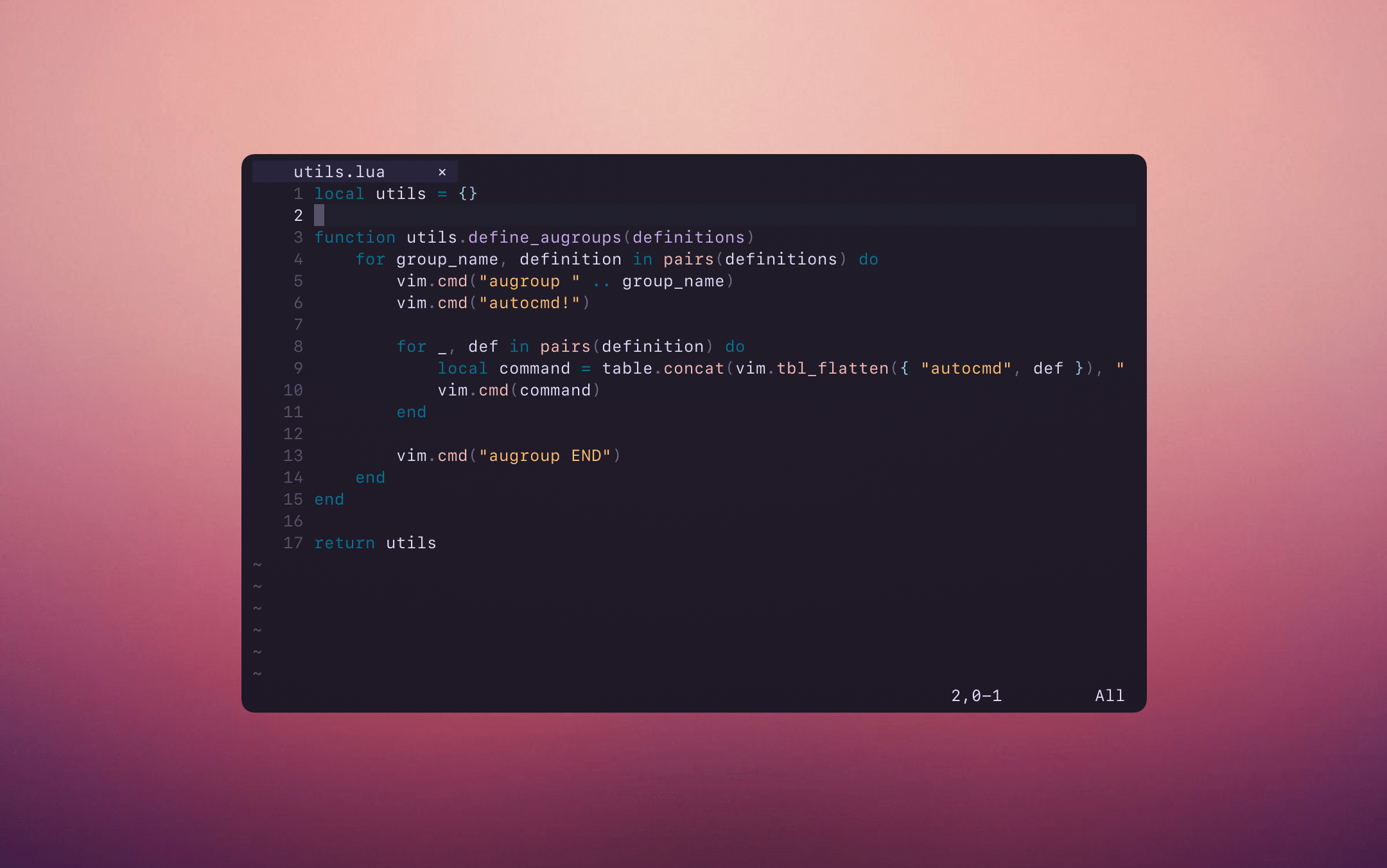 neovim screenshot 1