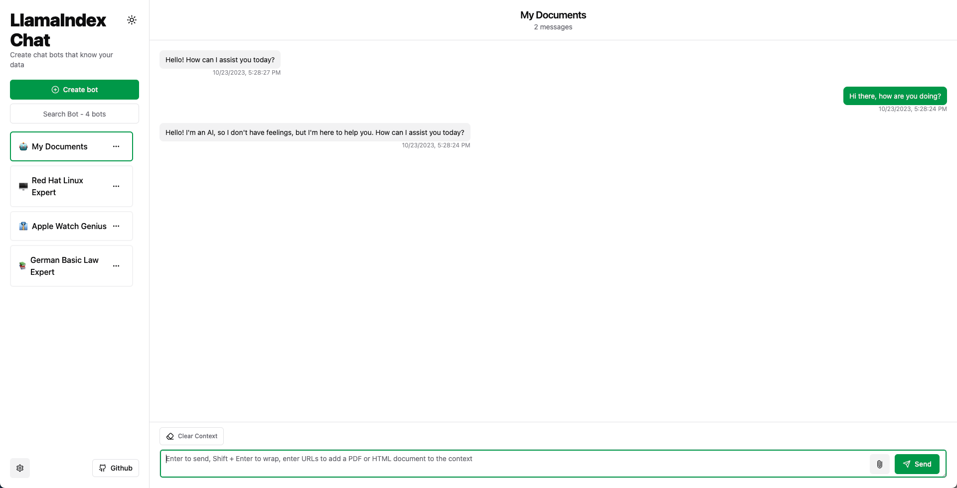 chat-llamaindex screenshot 2