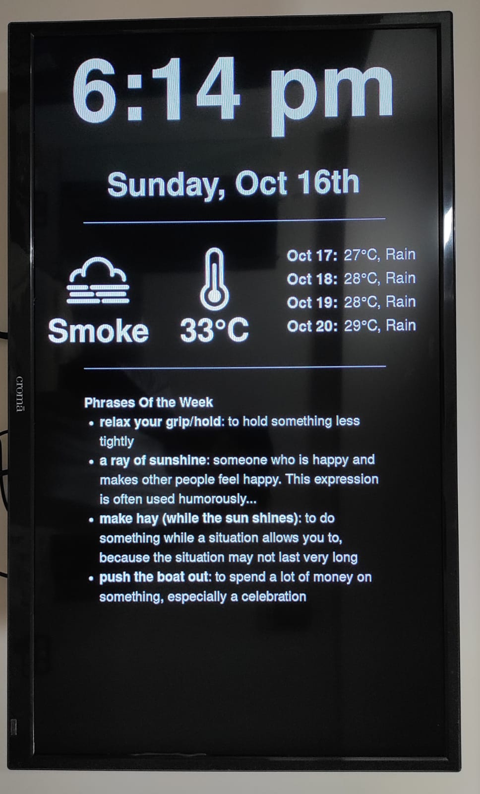 PiZeroMagicMirror screenshot 1