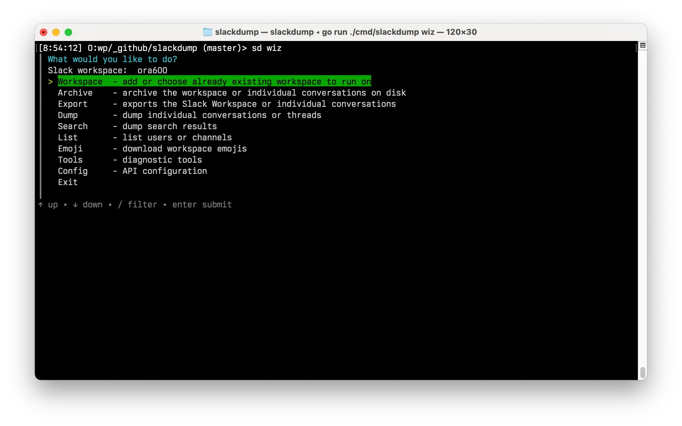 slackdump screenshot 1