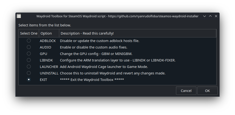 SteamOS-Waydroid-Installer screenshot 6