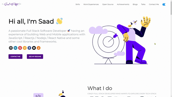 developerFolio screenshot 1