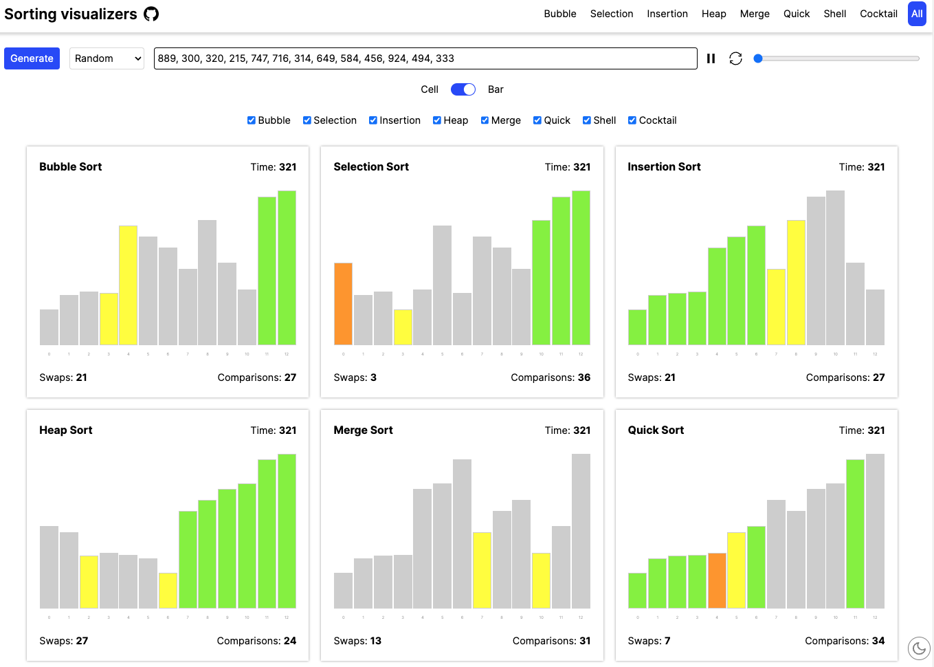 sorting-visualizer screenshot 2