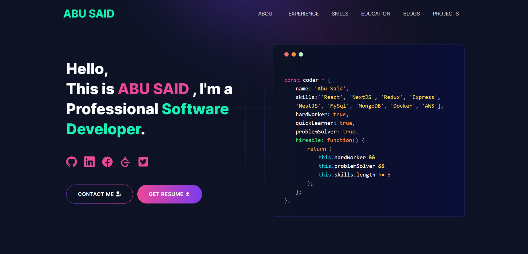 developer-portfolio screenshot 2