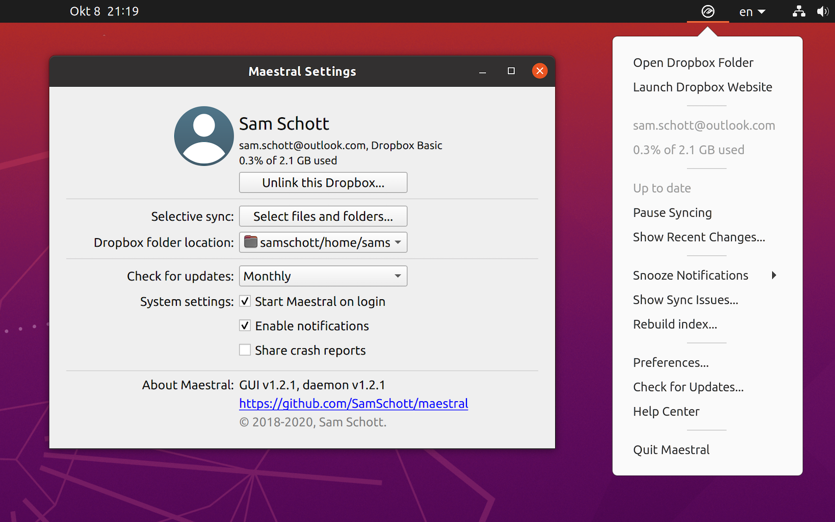 maestral screenshot 3