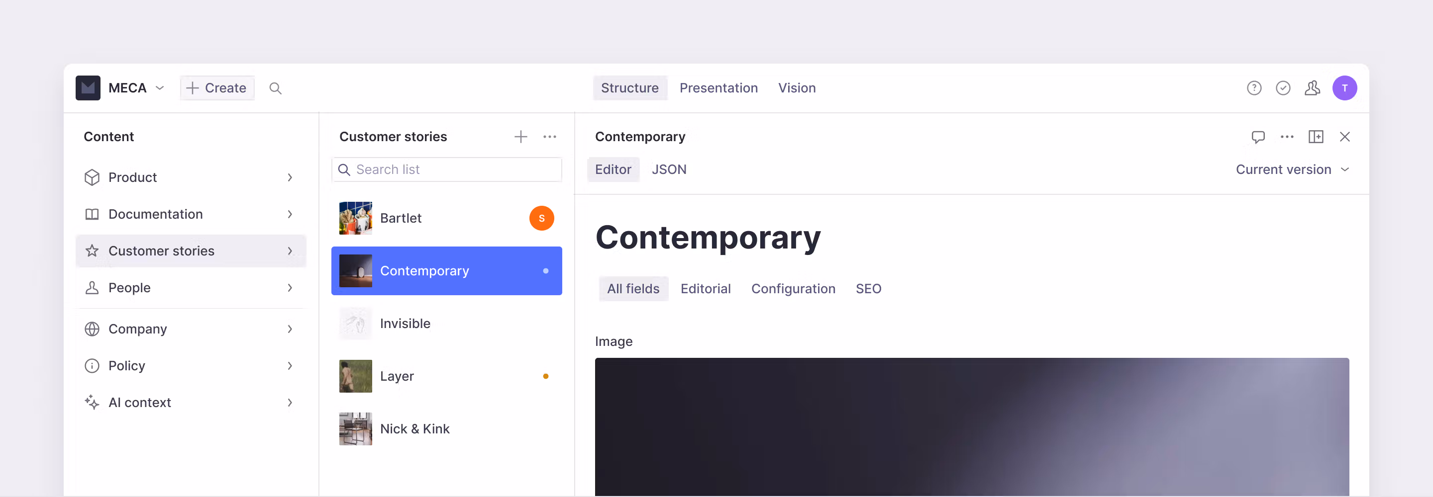 sanity screenshot 1