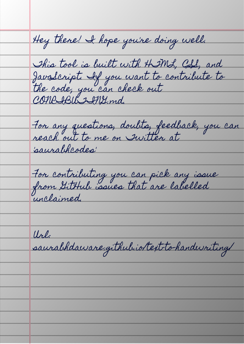 text-to-handwriting screenshot 1