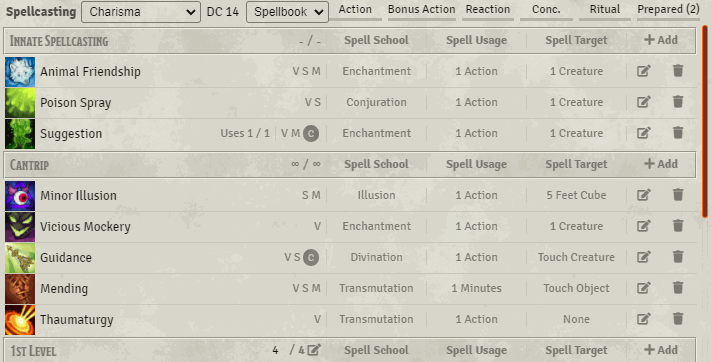 tidy5e-sheet screenshot 2