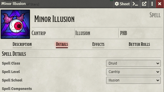 tidy5e-sheet screenshot 3
