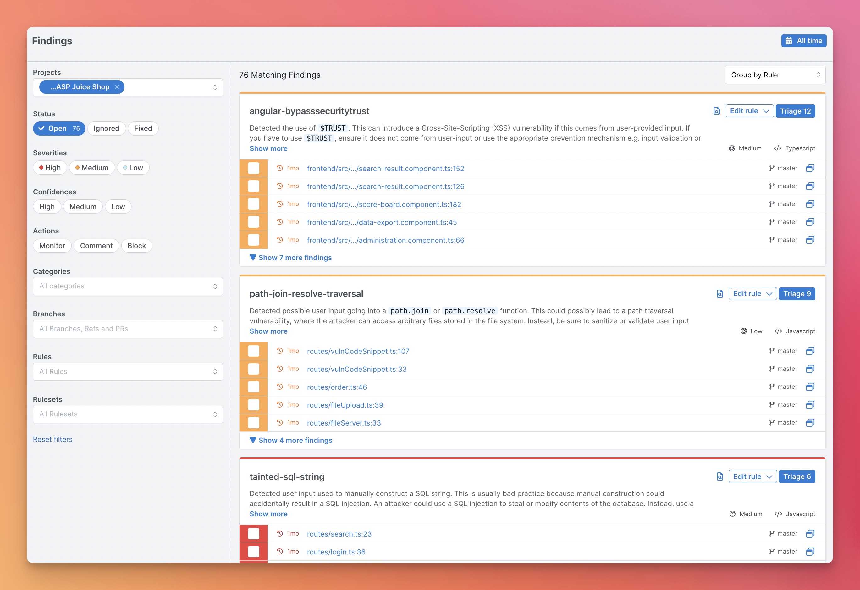 semgrep screenshot 2