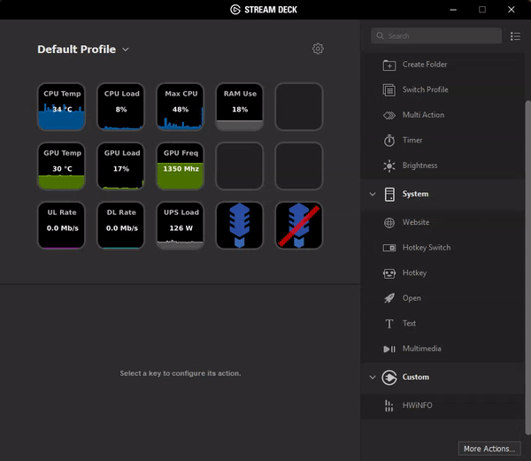 hwinfo-streamdeck screenshot 1