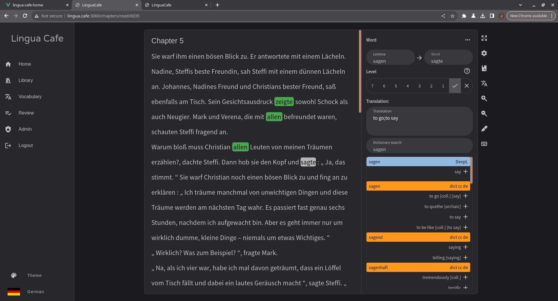 LinguaCafe screenshot 2