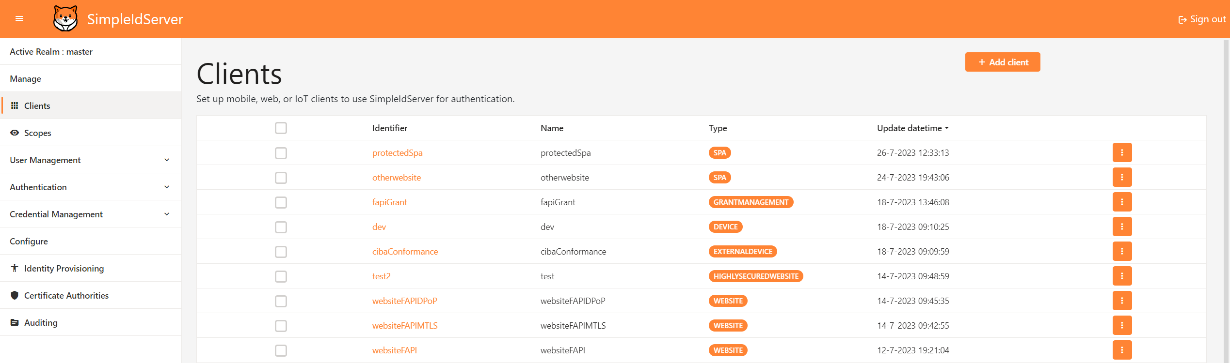 SimpleIdServer screenshot 2