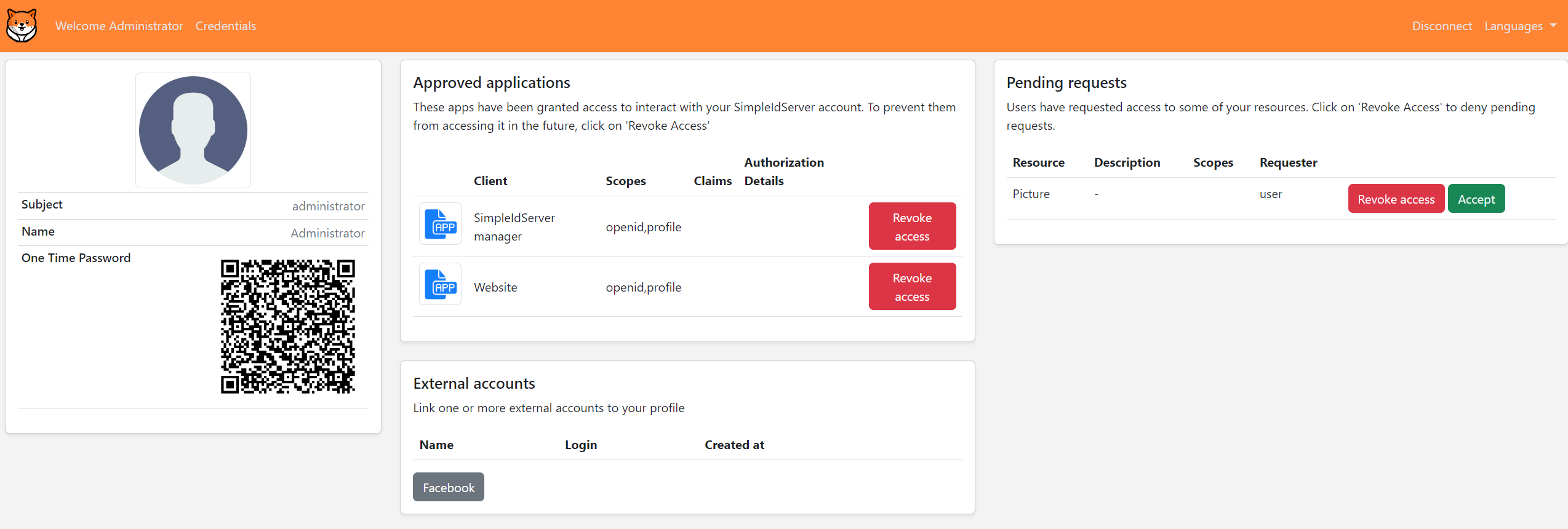 SimpleIdServer screenshot 1