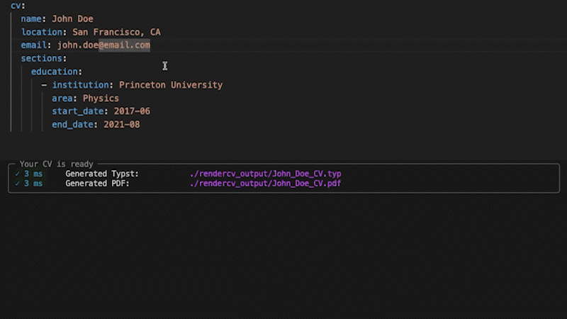 rendercv screenshot 3