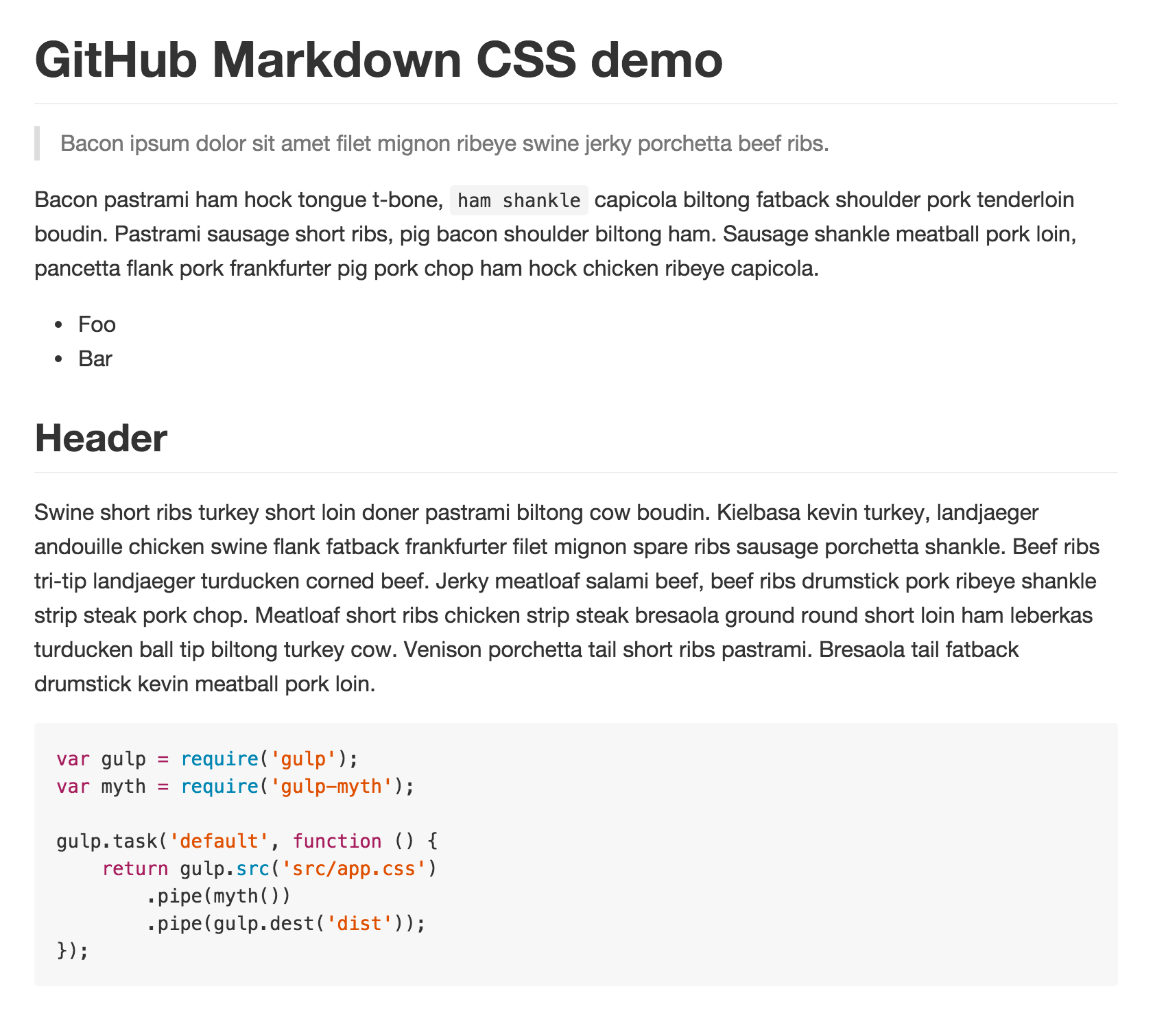 github-markdown-css screenshot 1