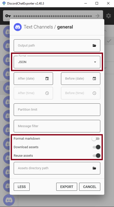 DiscordChatExporter-frontend screenshot 3