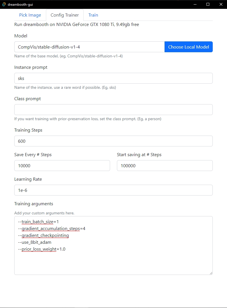 dreambooth-gui screenshot 2
