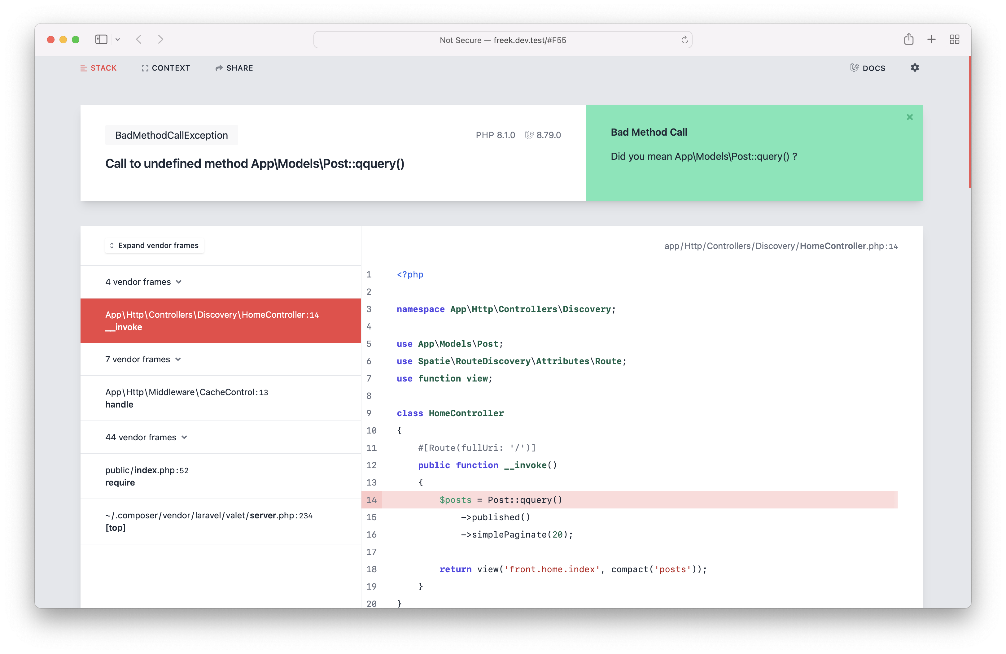 laravel-ignition screenshot 1