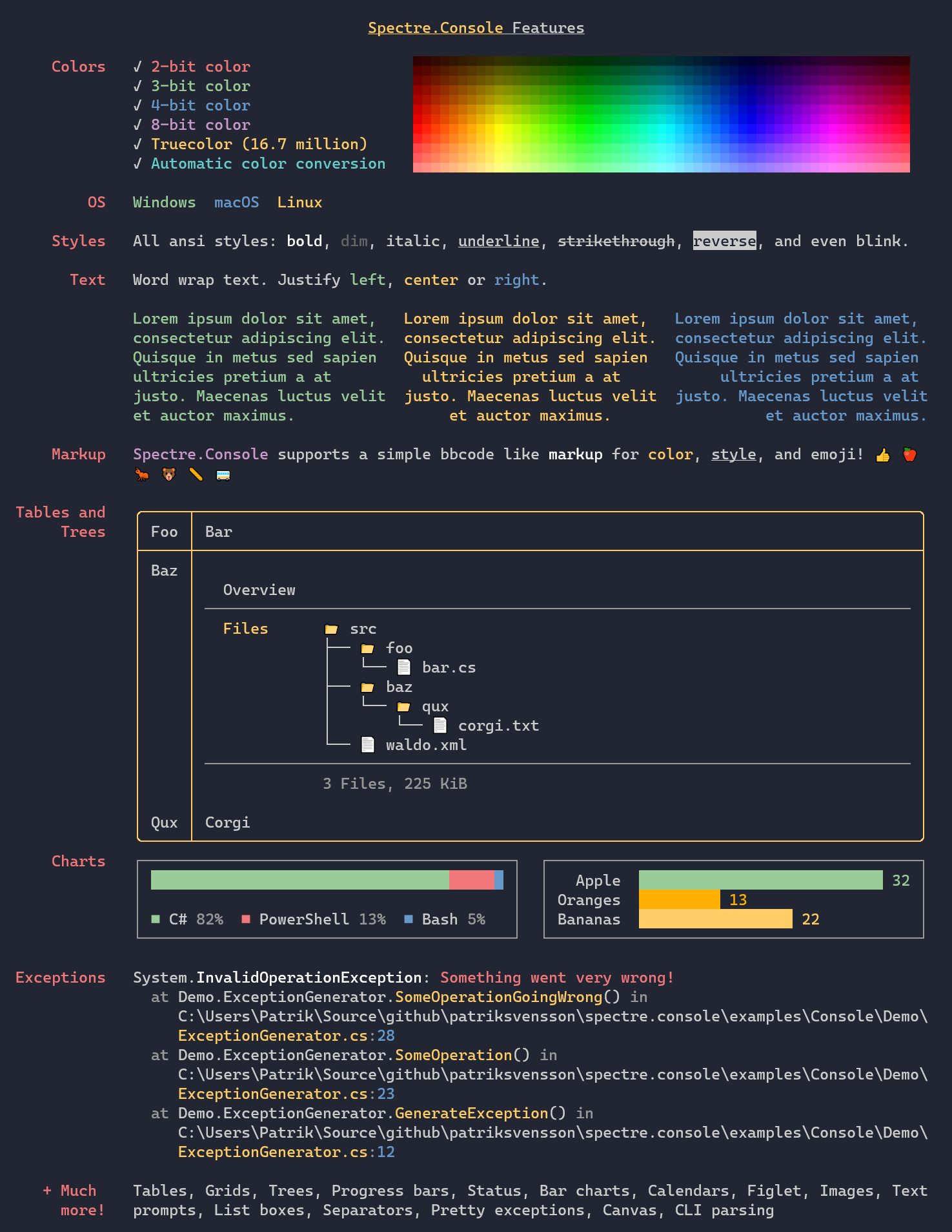 spectre.console screenshot 1