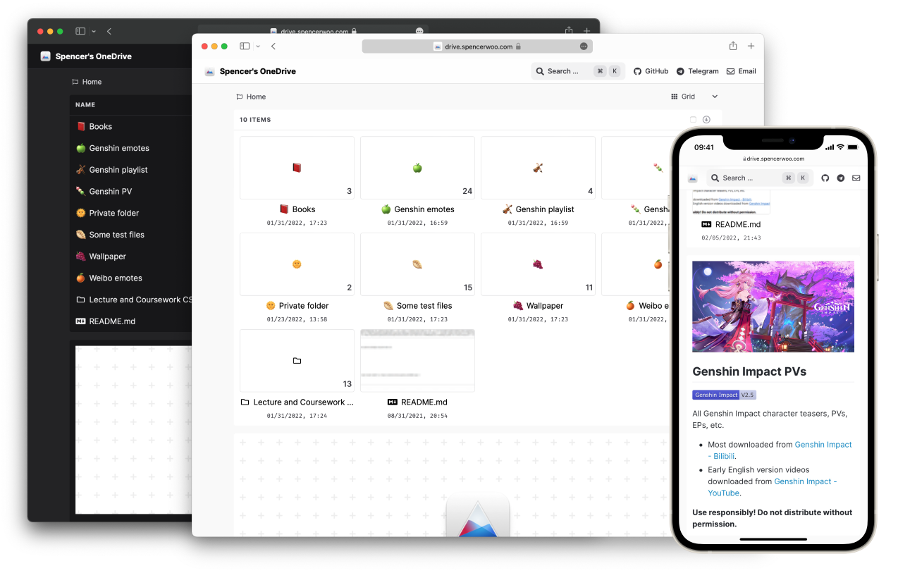 onedrive-vercel-index screenshot 2