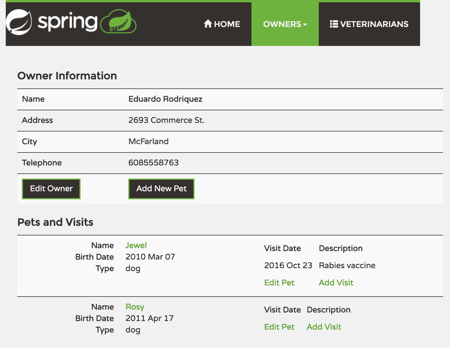 spring-petclinic-microservices screenshot 1