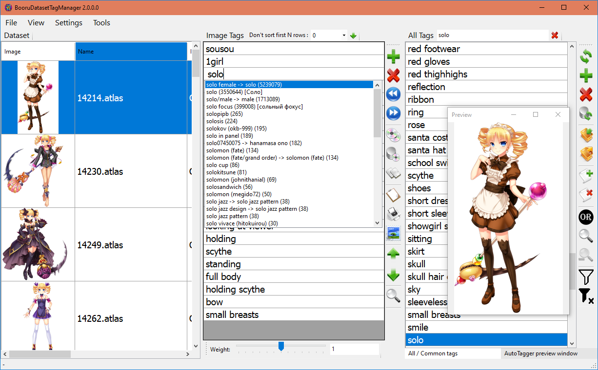 BooruDatasetTagManager screenshot 2