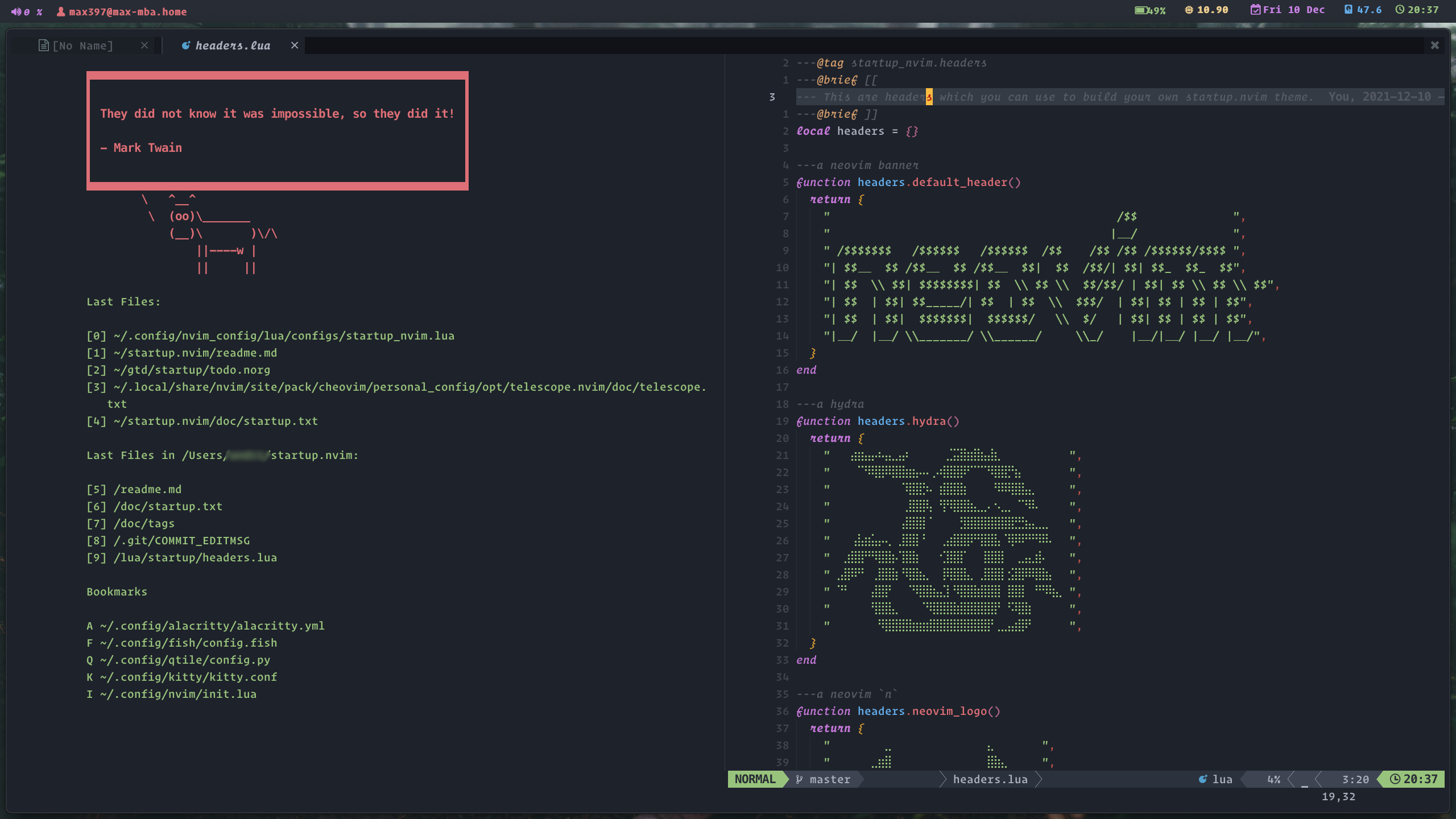 startup.nvim screenshot 5