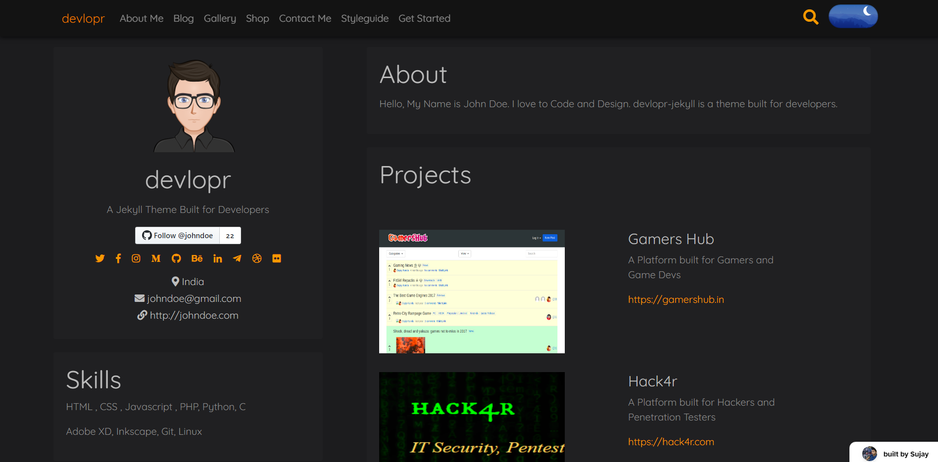 devlopr-jekyll screenshot 1