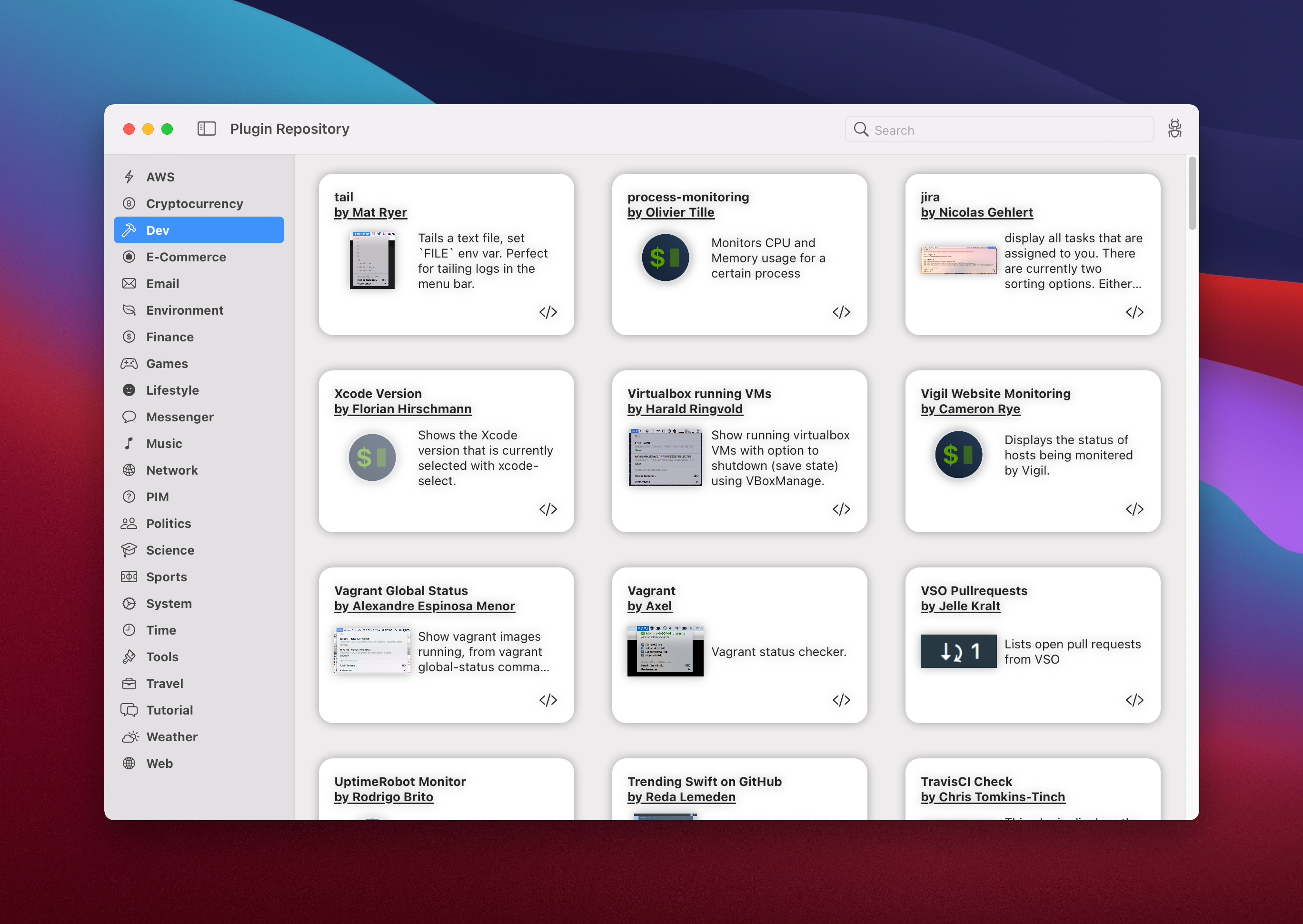 SwiftBar screenshot 1