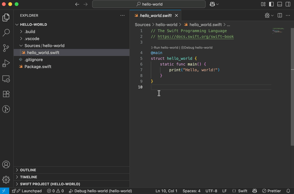 vscode-swift screenshot 3