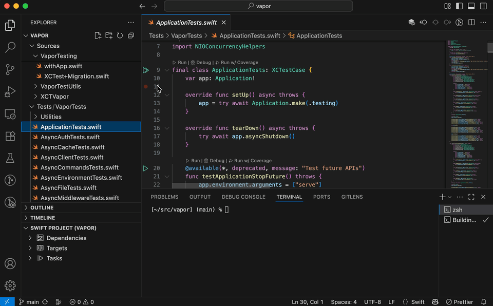 vscode-swift screenshot 4