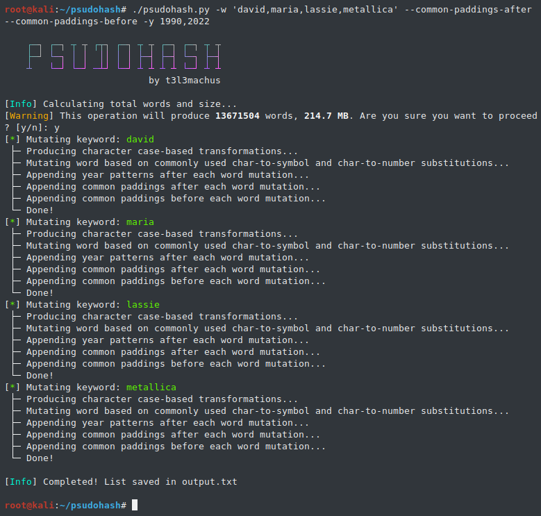 psudohash screenshot 2