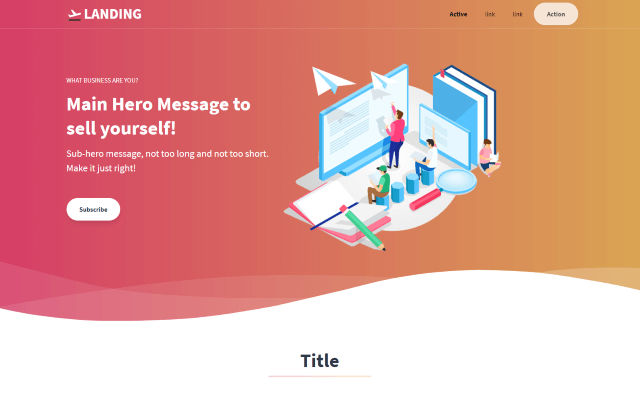 Landing-Page screenshot 1