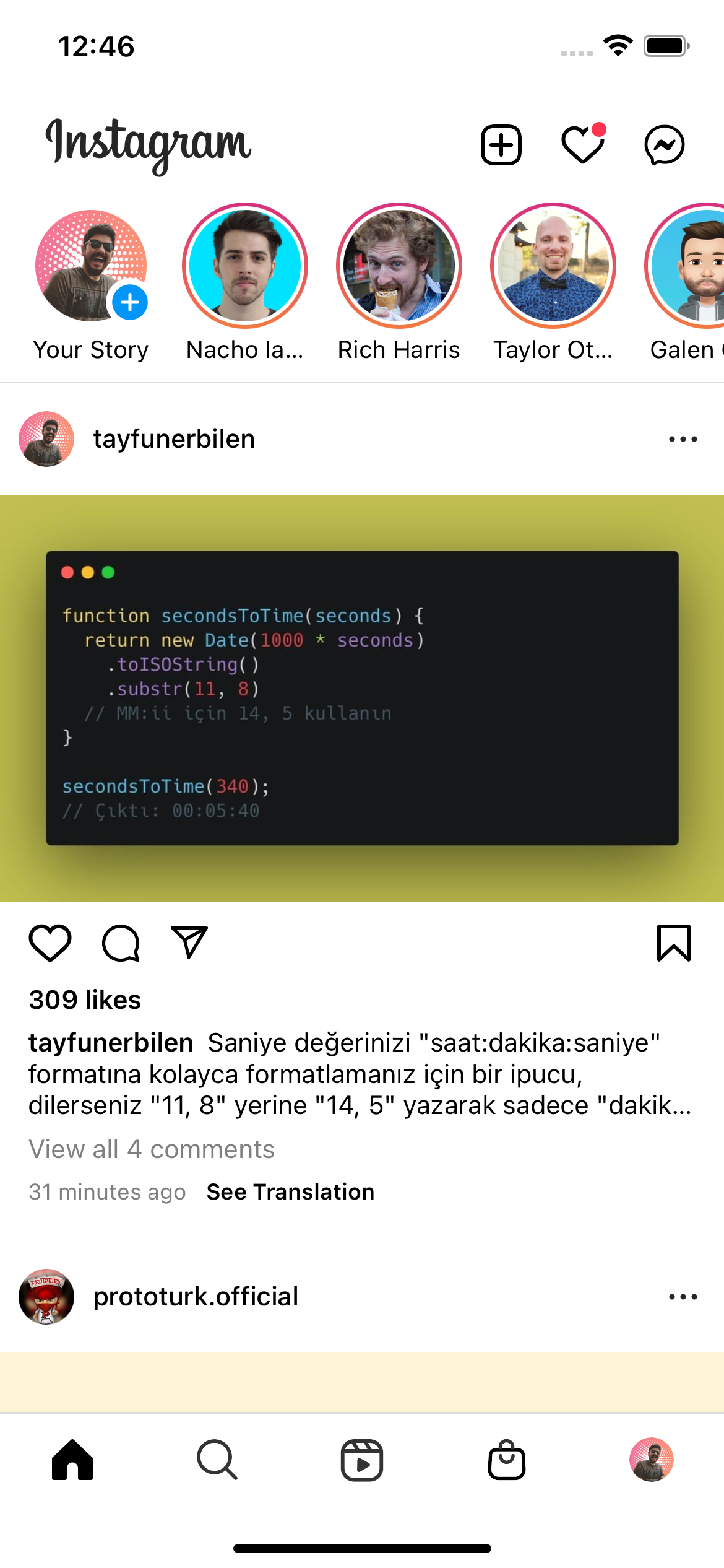 react-native-instagram-ui-clone screenshot 1