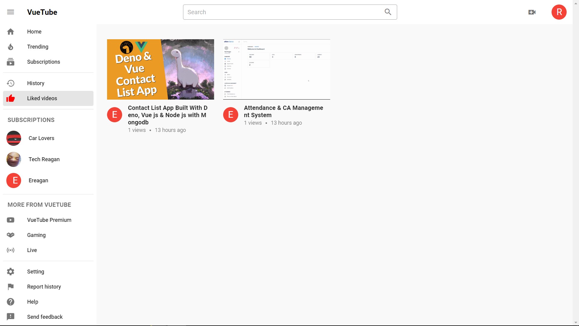 vue-nodejs-youtube-clone screenshot 8
