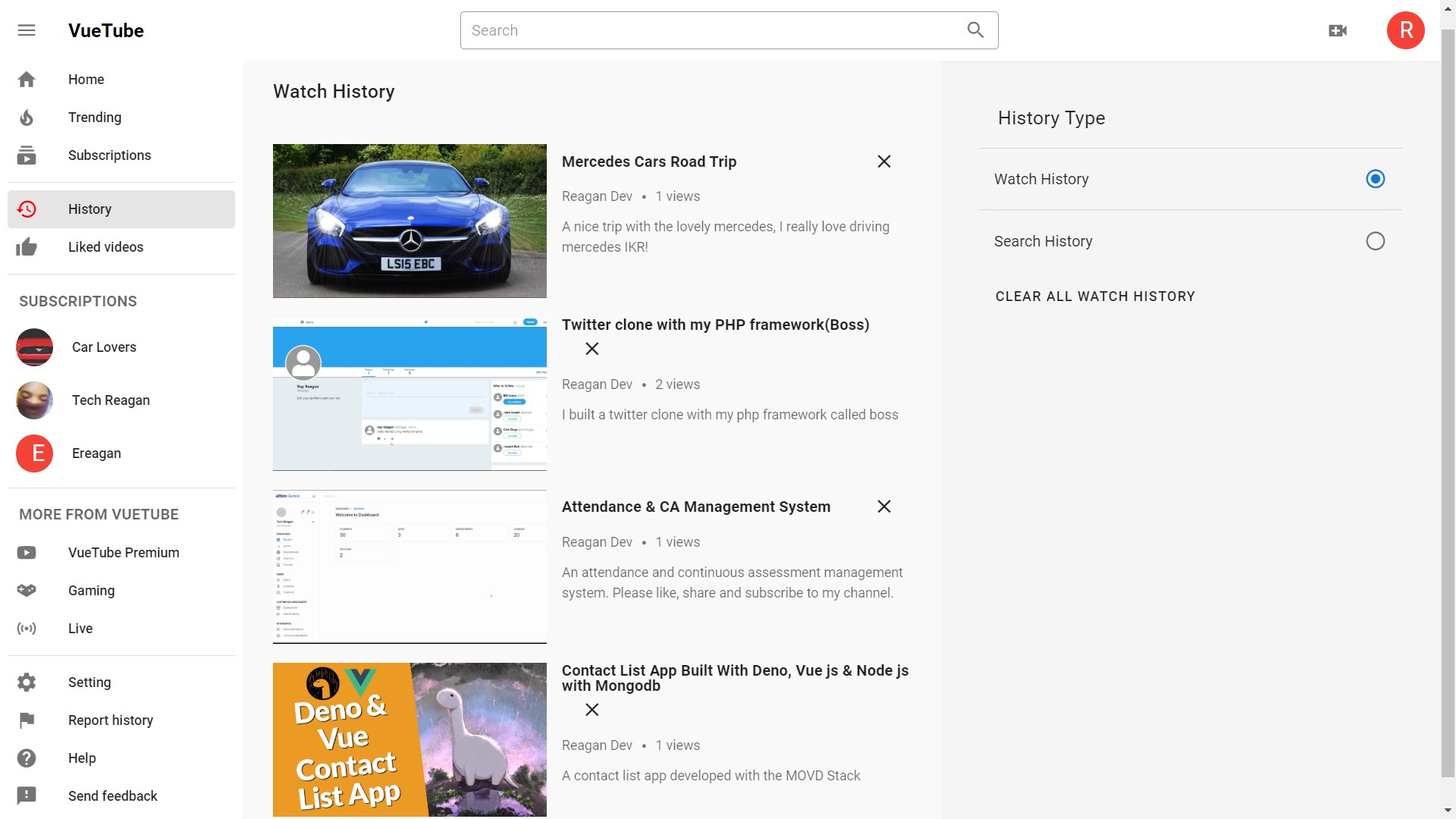 vue-nodejs-youtube-clone screenshot 6