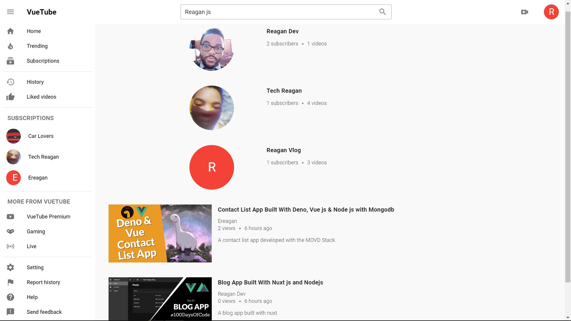 vue-nodejs-youtube-clone screenshot 9