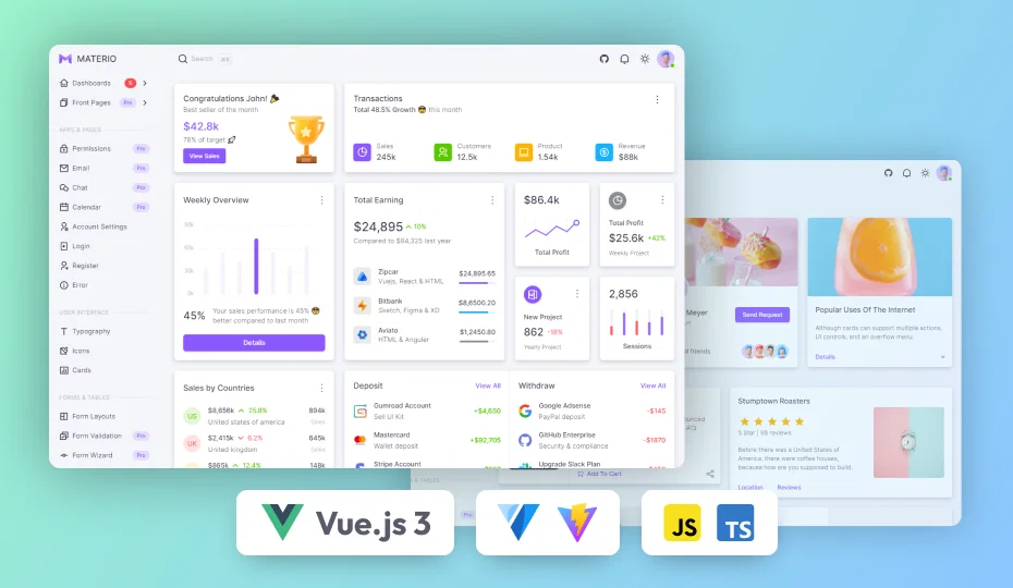 materio-vuetify-vuejs-admin-template-free screenshot 1
